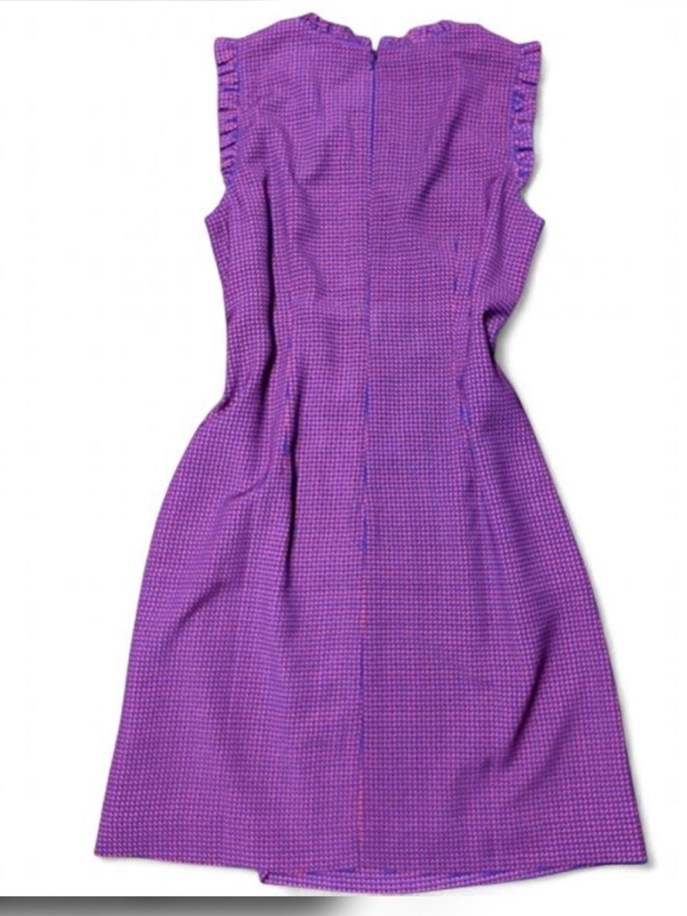 NWT J.Crew Printed Ruffle Neck Suit Dress Size 8  Ruffle Trim Preppy Chic $118 - Picture 5 of 7